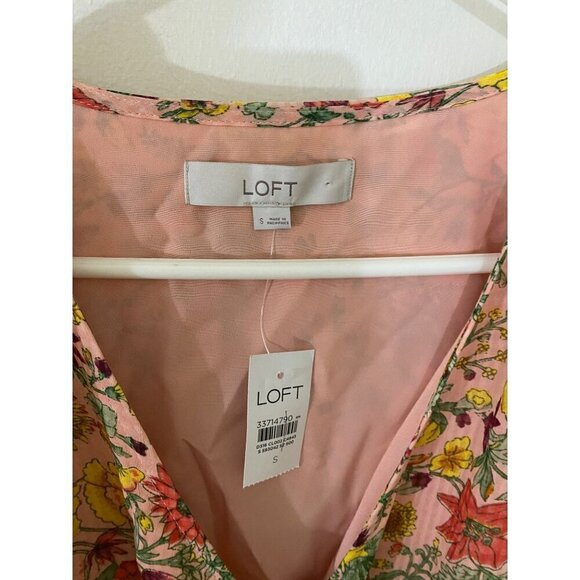 NWT Loft Women's Yellow Flounce Wrap Dress Long Sleeve - Small - Picture 4 of 14